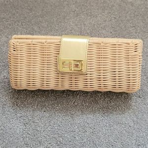 J. Crew wicker clutch